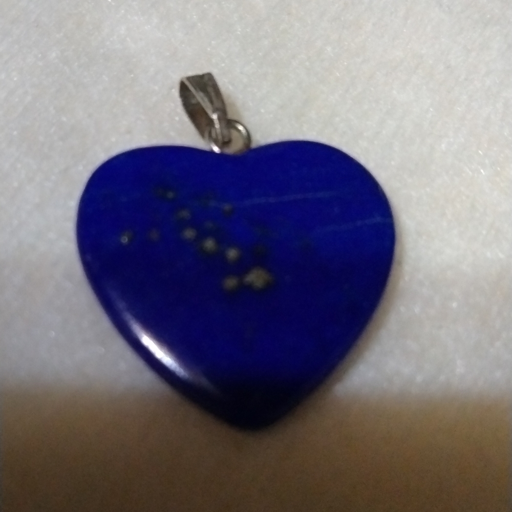 Blue lapis heart shaped necklace charm NWT (sku 341) - Picture 2 of 4